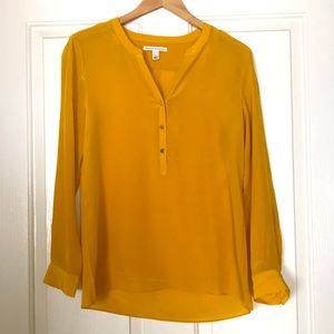 Banana Republic Silk Mustard Yellow Blouse
